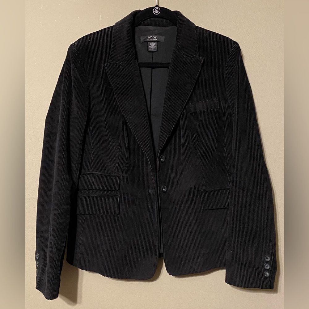 Vintage Body by Victoria Women's Black Corduroy Blazer Size 16 Never Worn